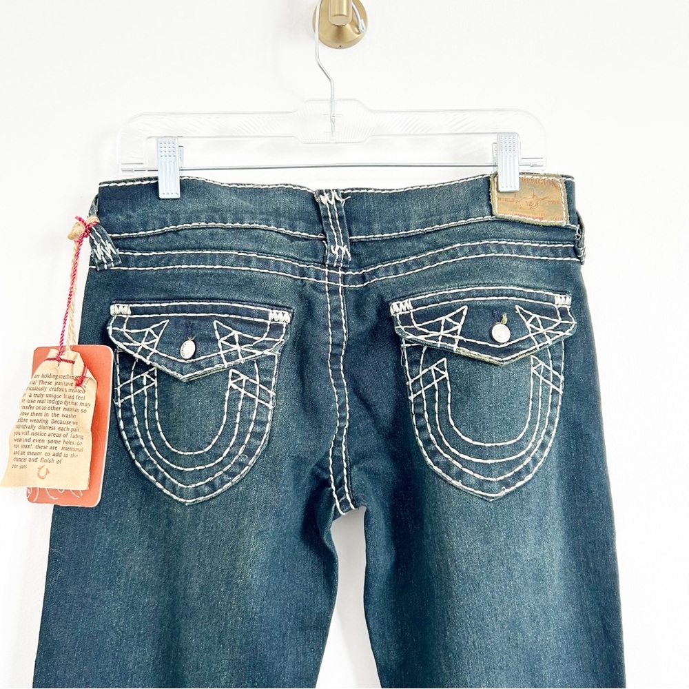 NEW $319 True Religion Bobby Super T Contrast Trim Embroidered Jeans Size 30 - Picture 9 of 11